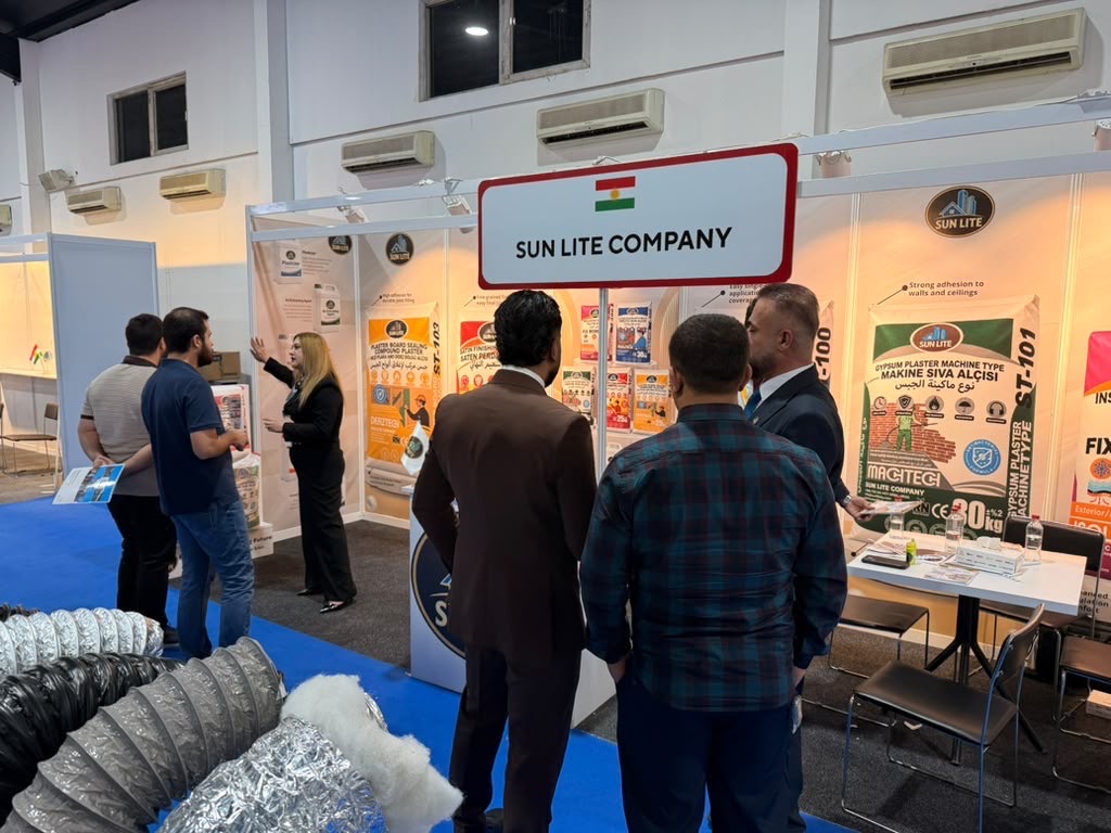 Sun Lite exhibition booth display at Construct Iraq 2026 in Erbil