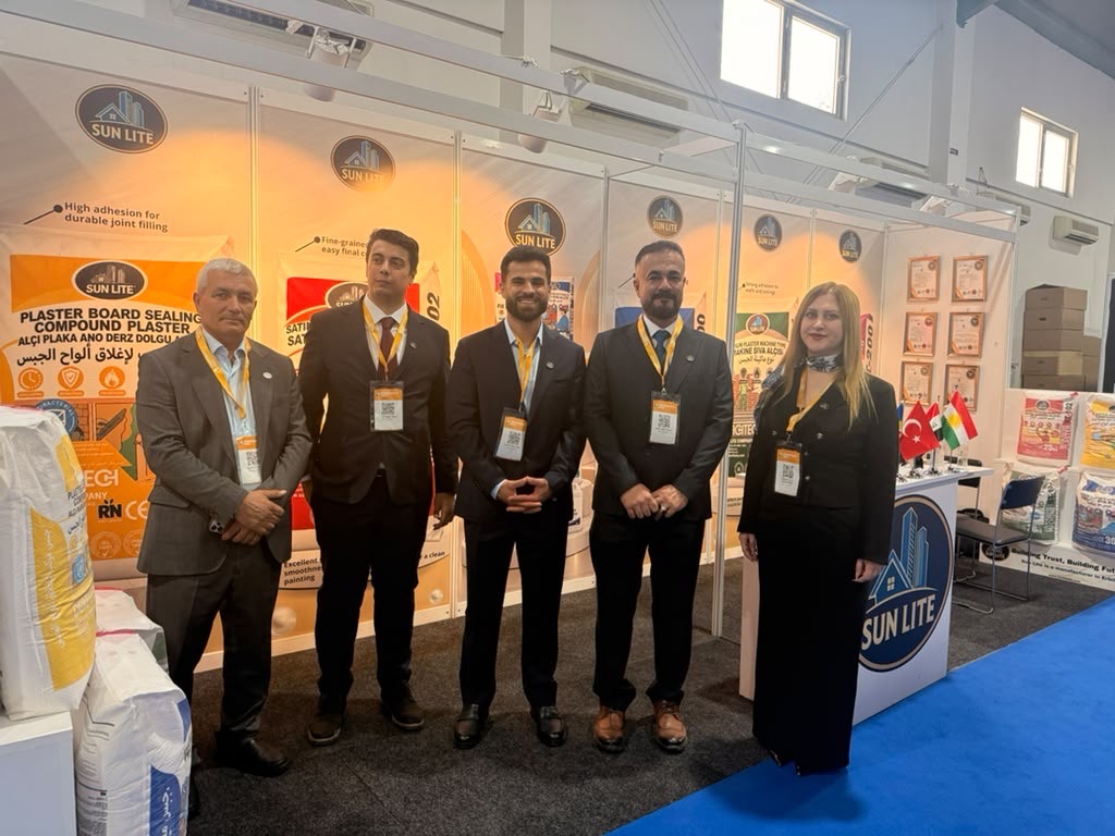 The Sun Lite team and partners at Construct Iraq 2026 exhibition in Erbil