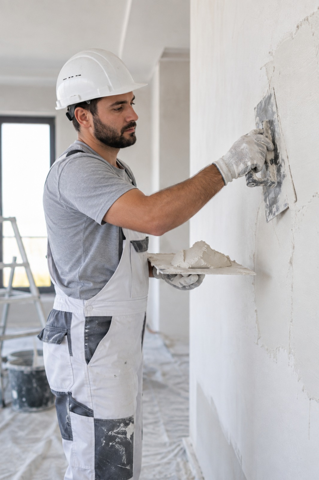 Sun Lite ST-102 finishing plaster application on interior walls