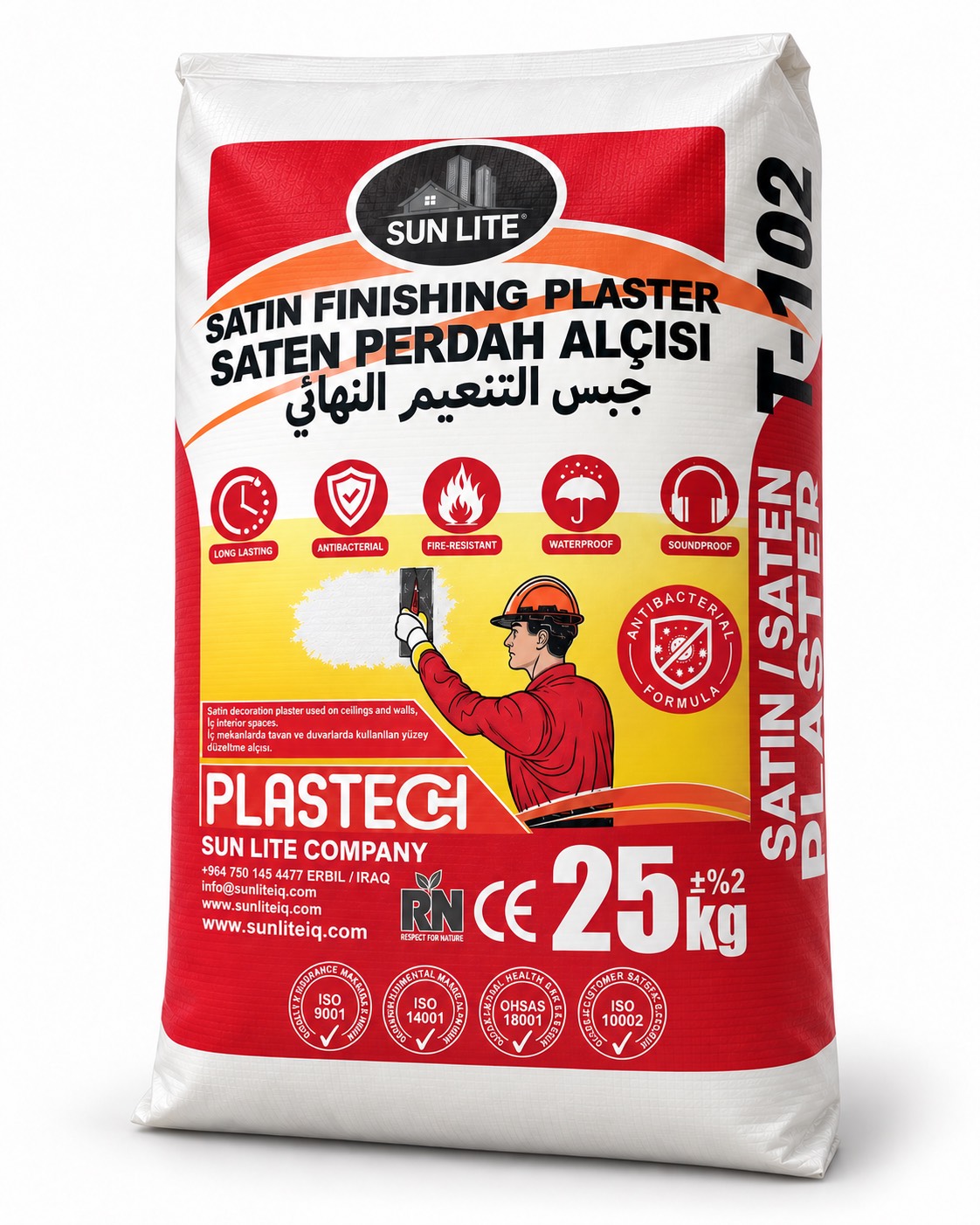 ST-102 Satin Finishing Plaster — premium finish plaster by Sun Lite Erbil