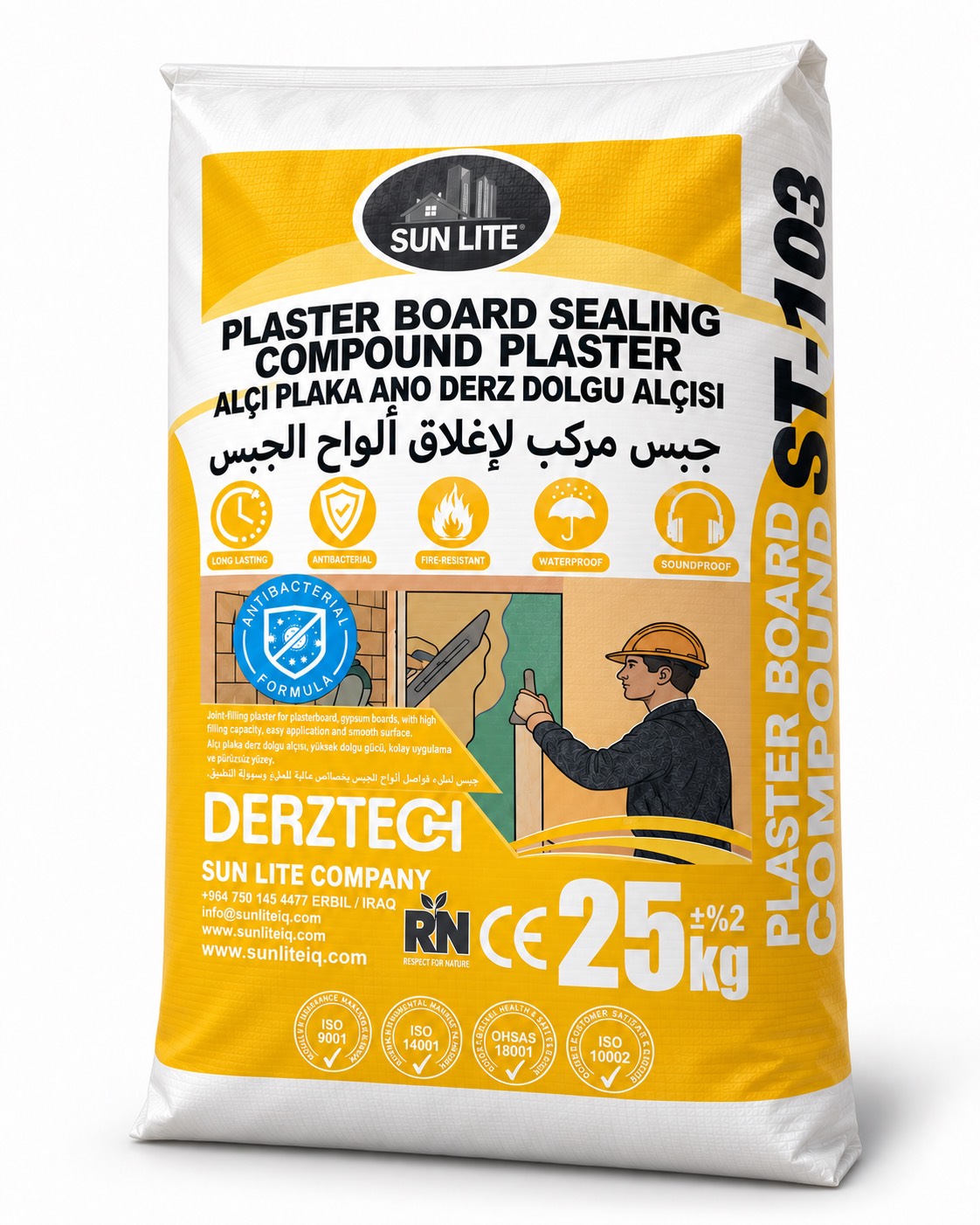 ST-103 Joint Filler Plaster — gap and joint filling plaster by Sun Lite