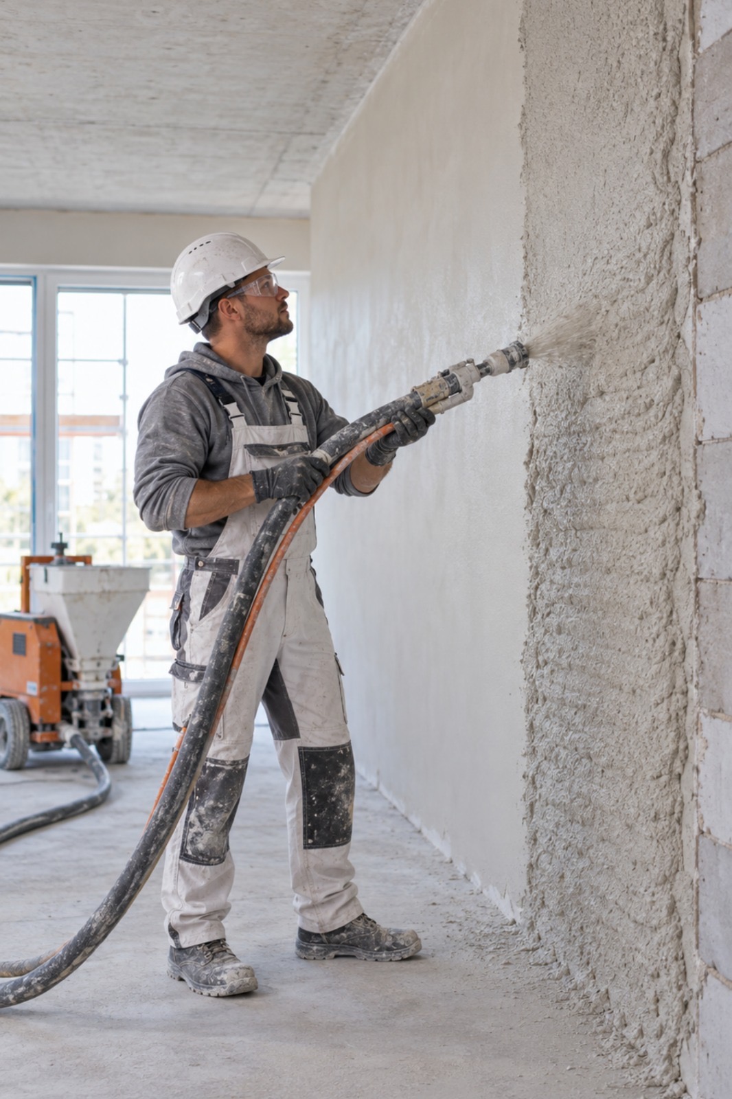 Sun Lite ST-100 gypsum plaster application on interior wall in Erbil